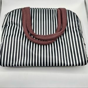 Striped insulated medium size lunch bag